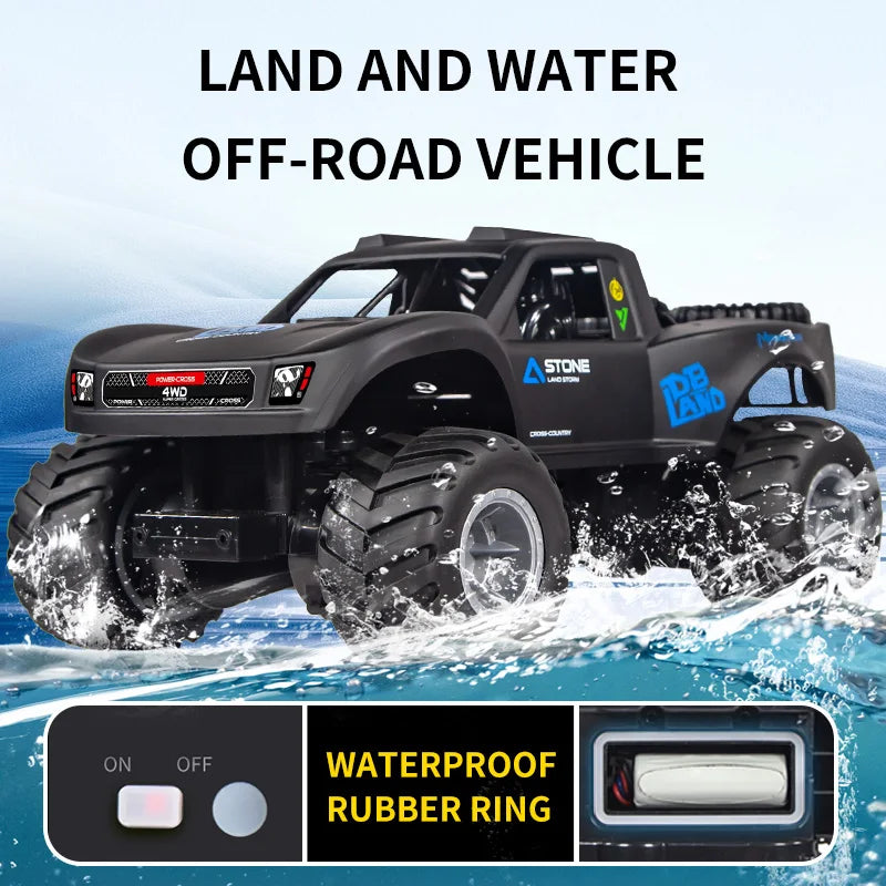 Amphibious RC Car 4WD Stunt Vehicle with 2.4G Remote Control