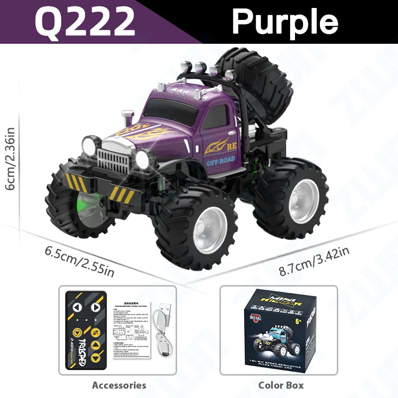 Mini RC Truck 1:64 with Trailer All-Terrain Remote Control