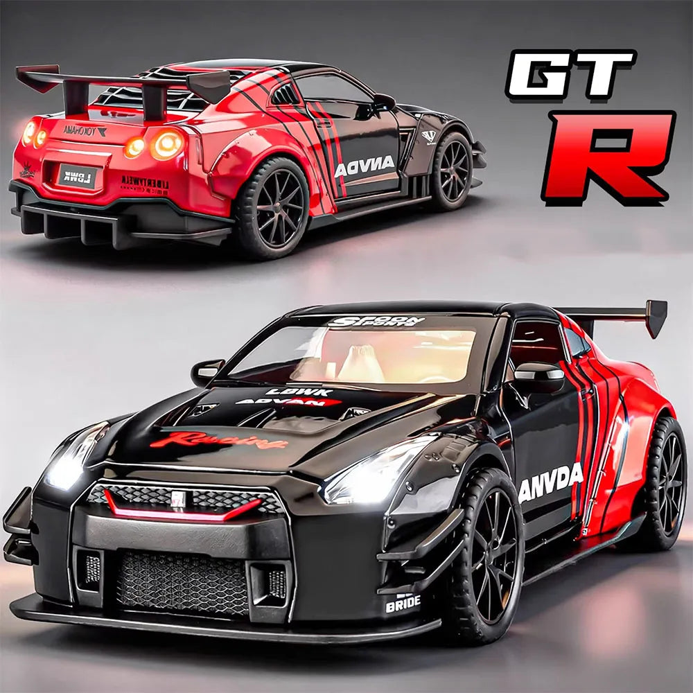 1:32 Diecast Sports Car – Sound & Light Pull Back Model