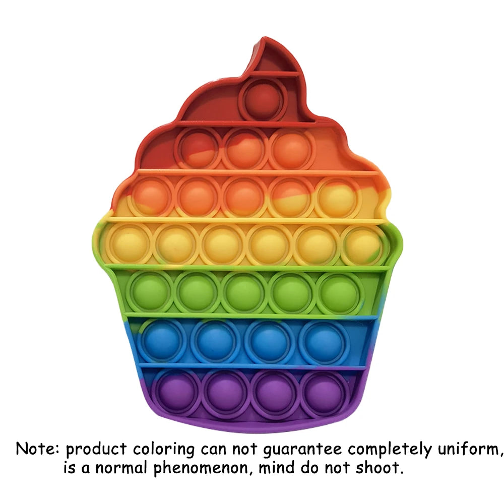 Push Pop Fidget Toy – Rainbow Bubble Sensory Stress Relief Game
