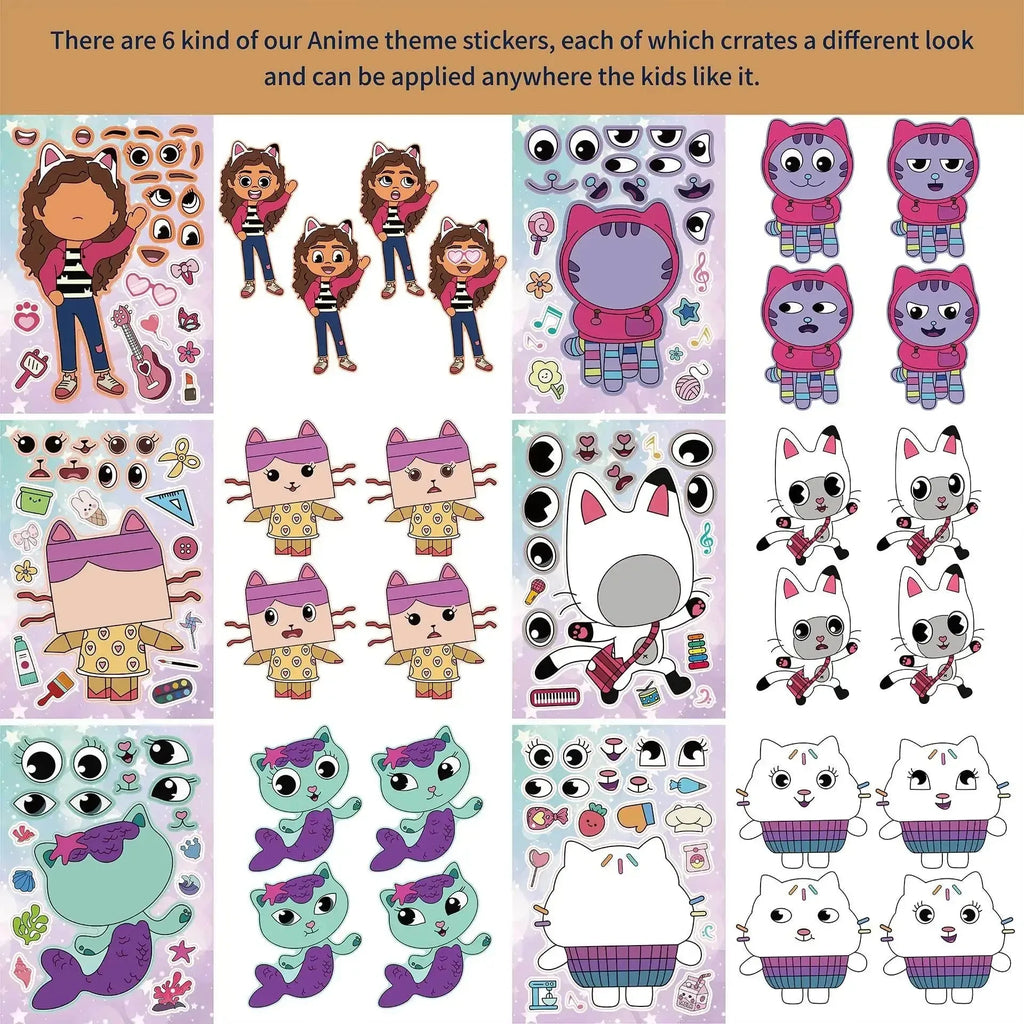 Cartoon Stickers – Waterproof DIY Graffiti Sheets for Kids