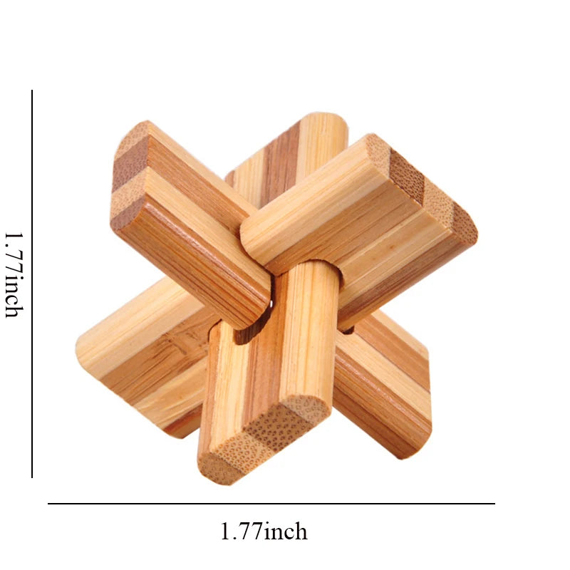 Wooden Brain Teaser Puzzle – 3D IQ Lock Montessori Game
