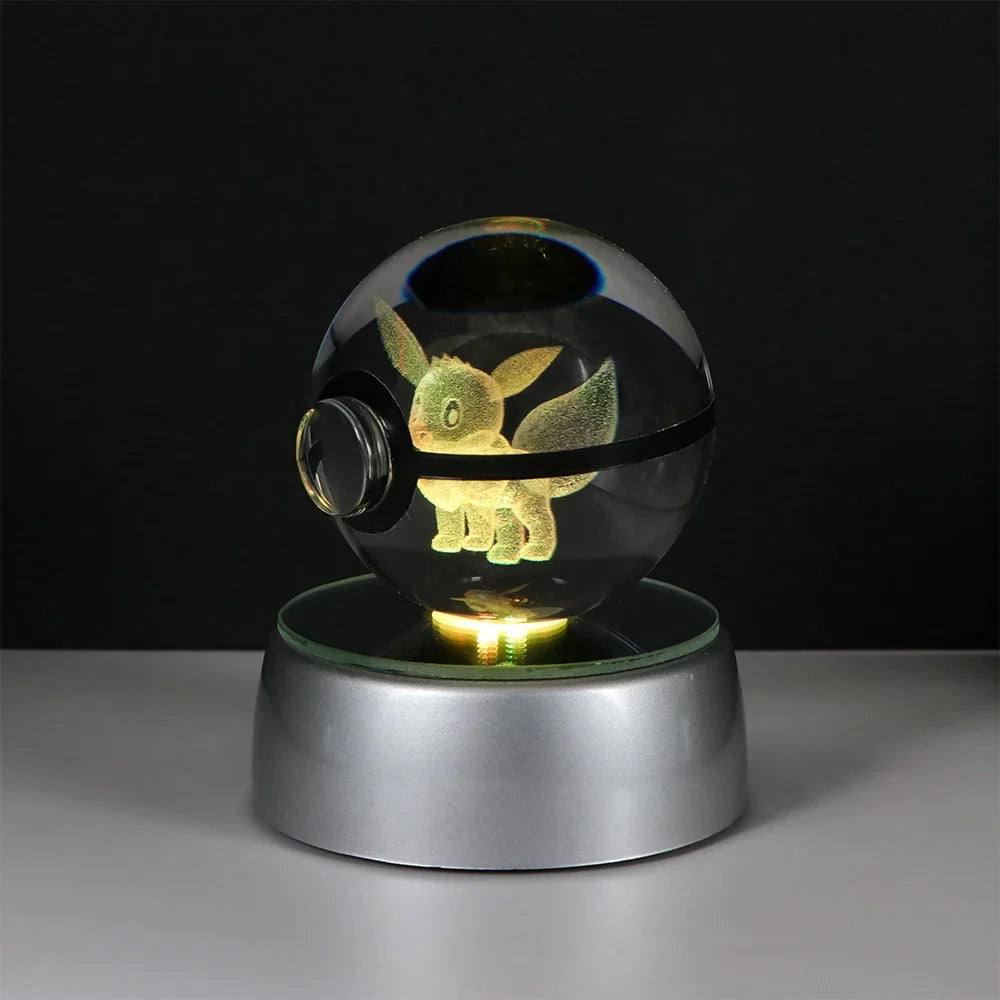 3D Crystal Ball Night Light – LED Decorative Display Lamp