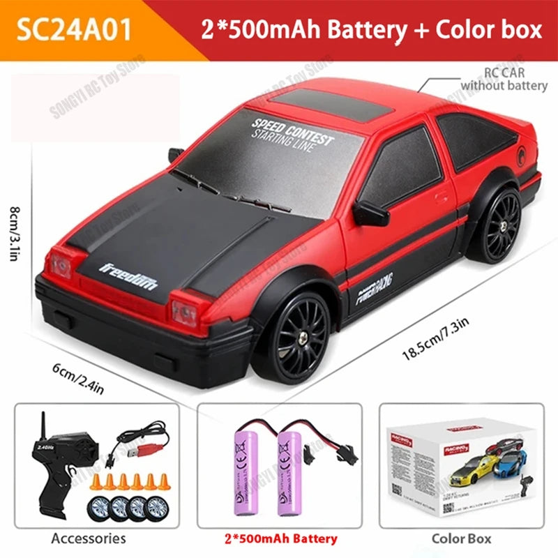 RC Drift Car 4WD Remote Control Car with LED Lights, 2.4GHz