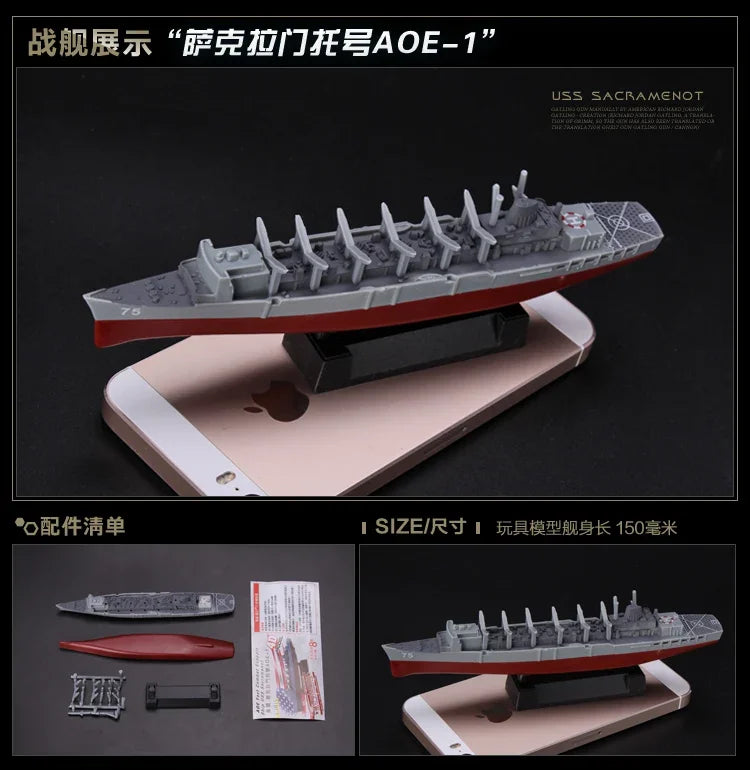 Battleship Model Kit – 1:1200 Scale Warship Assembly