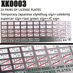 1:64 Alloy Car Model Alexen XK0001-XK0023 Metal License Plate Number Plate 1/64 Model Accessories Making Tools Hobbyist DIY