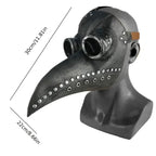 Black Rubber Plague Doctor Mask Costume Halloween Cartoon Spooky Steampunk Gas Latex Mask for Kids and Adults Cosplay Props