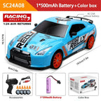 Remote Control Car 4WD Drift Racing Vehicle with LED Lights, 1:24 Scale