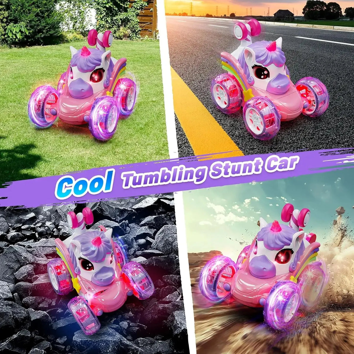 Unicorn RC Car 4WD 360° Rotating Stunt Remote Control Car