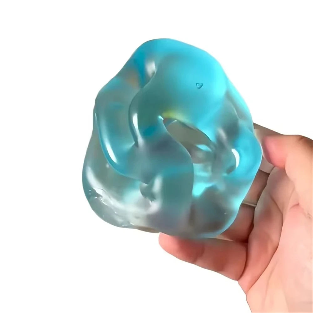 Blue Maltose Squishy Toys Anti Stress Sensory Fidgets Toy Soft Simulated Transparent Blue Maltose Slow-rebound Decompression Toy