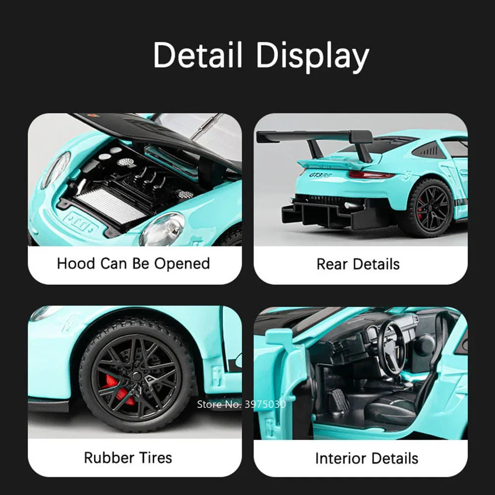 Diecast Sports Car – 1:32 Metal Pull-Back