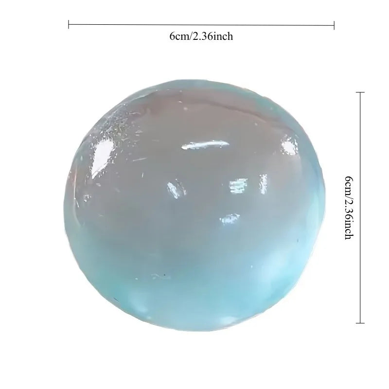 Blue Maltose Squishy Toy – Transparent Mochi Fidget Ball