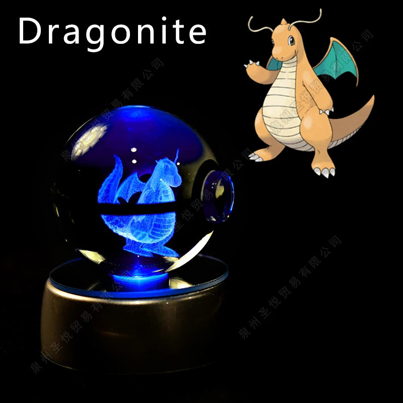 3D Crystal Ball Night Light – LED Glass Decorative Lamp