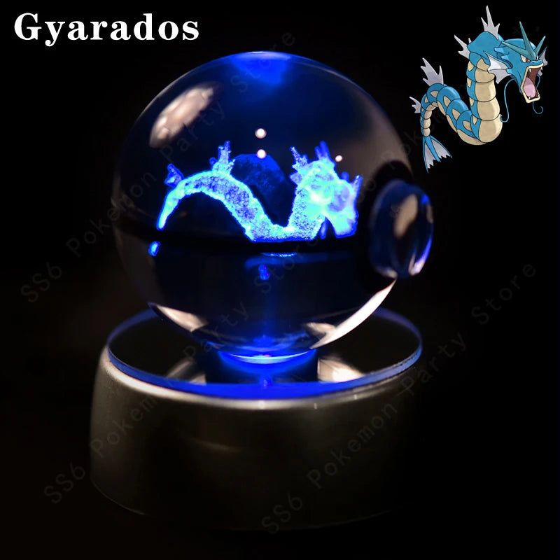 3D Crystal Ball Night Light Glass LED Collectible Lamp