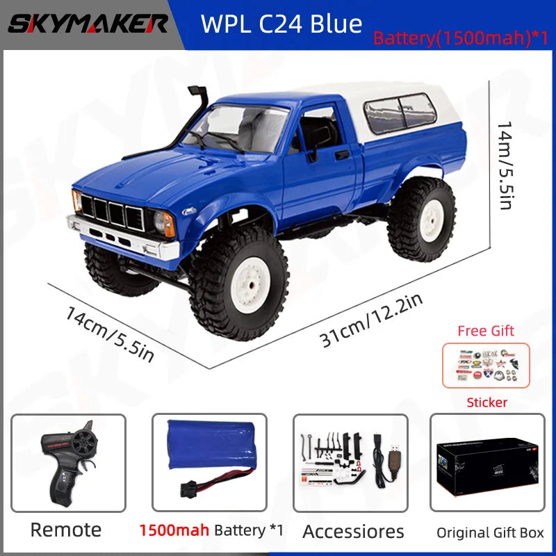 RC Rock Crawler 1:16 4WD Off Road Climbing Truck with LED