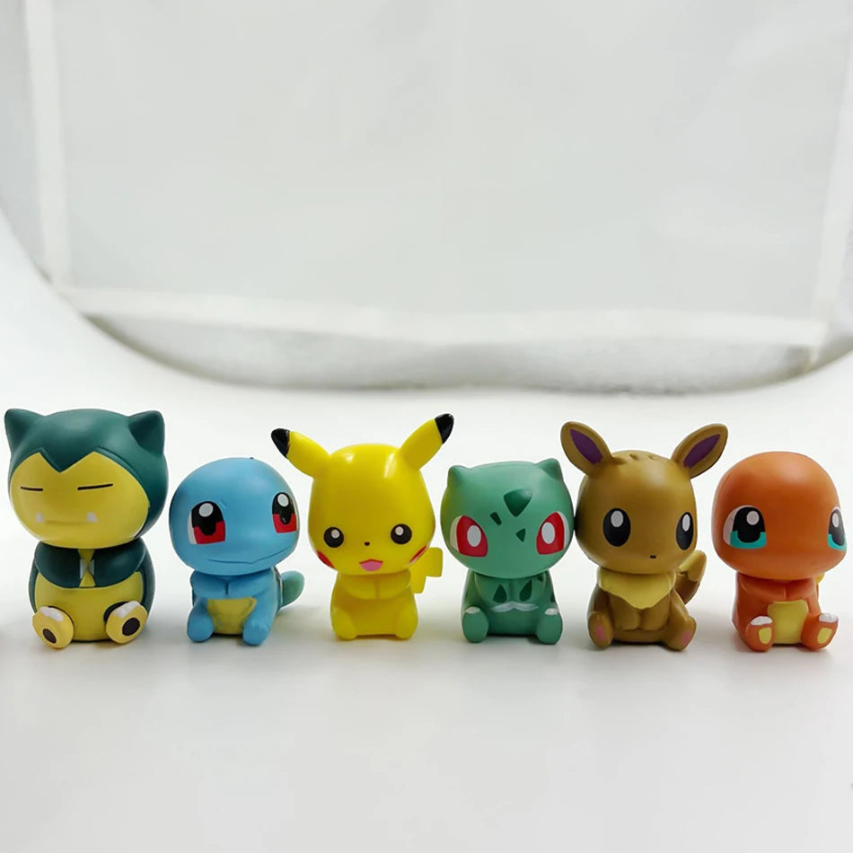 6Pcs Pokemon Figure Pikachu Charmander Squirtle Anime Cartoon Doll Toys for Adults Action Figure Toy