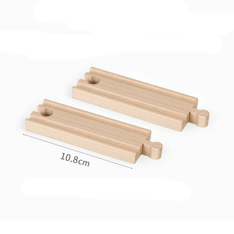 Wooden Train Track Toys Railway Rails Accessories Fit Thomas Train Road Connector Wood Railway Bridge Children Birthday Gifts