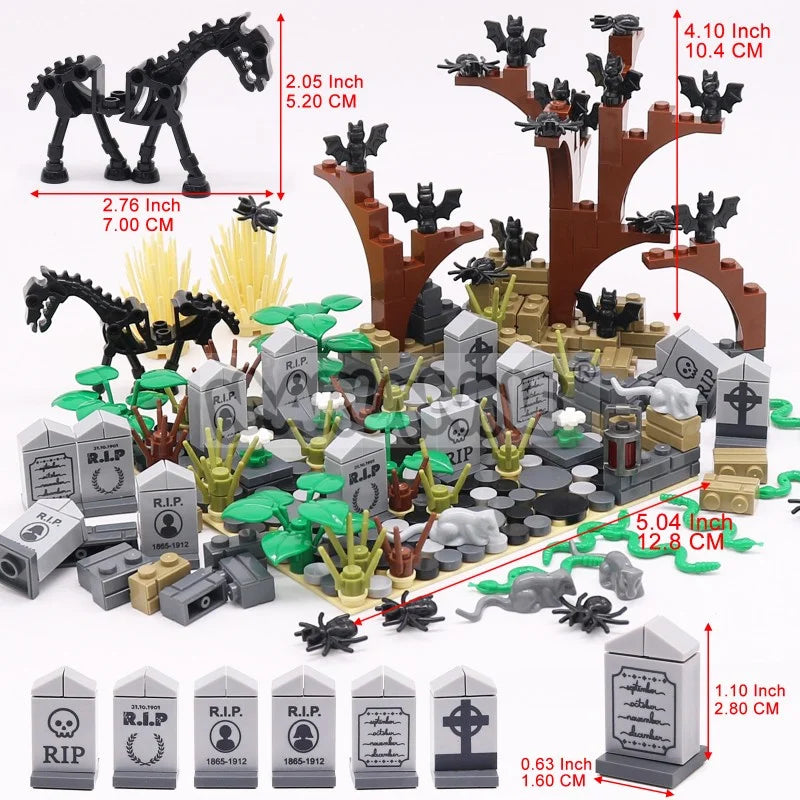 Halloween Building Blocks Set 99-265pcs Graveyard Construction Bricks