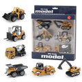 6pcs/set Alloy Engineering Truck Toy Car Classic Construction Model Vehicle Loader Tractor Excavator Toys for Boys Gifts