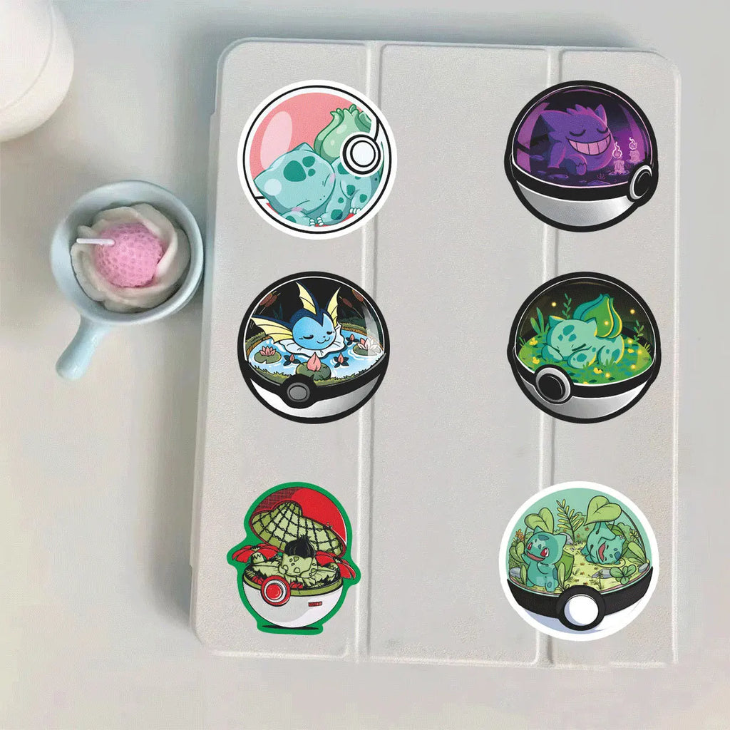71PCS Cute Anime Pokemon Pikachu Stickers Cartoon Poke Ball Decals DIY Laptop Phone Fridge Waterproof Sticker Kids Toy