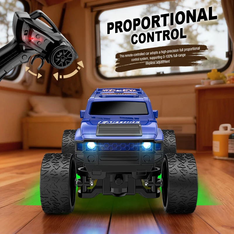 Mini RC Car 1:64 Off-Road Climbing Vehicle with Trailer
