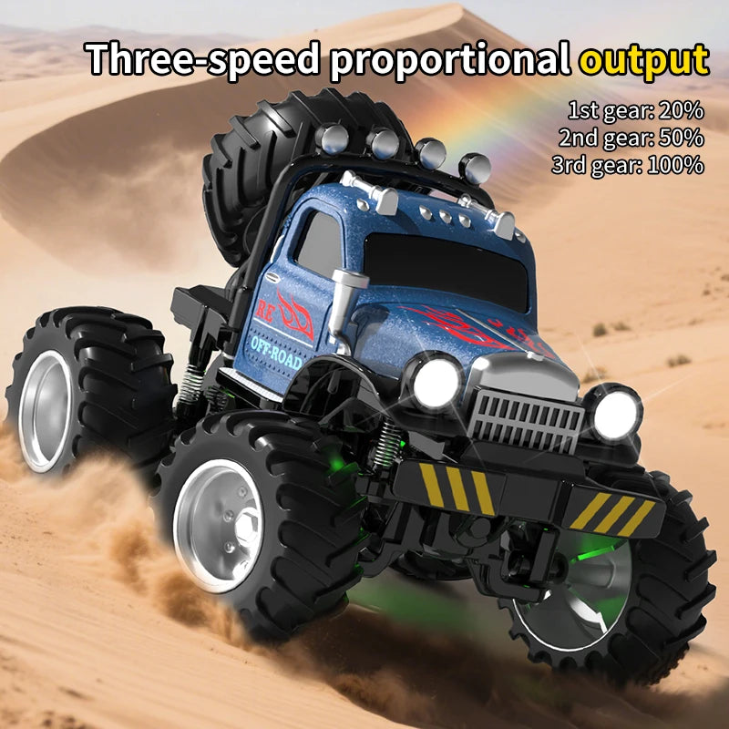 Mini RC Truck 1:64 with Trailer All-Terrain Remote Control