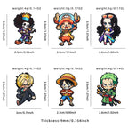 6pcs ONE PIECE Cartoon Character Brooches Set Q Version including Monkey D. Luffy Roronoa Zoro Sanji Brook Gift for Friends