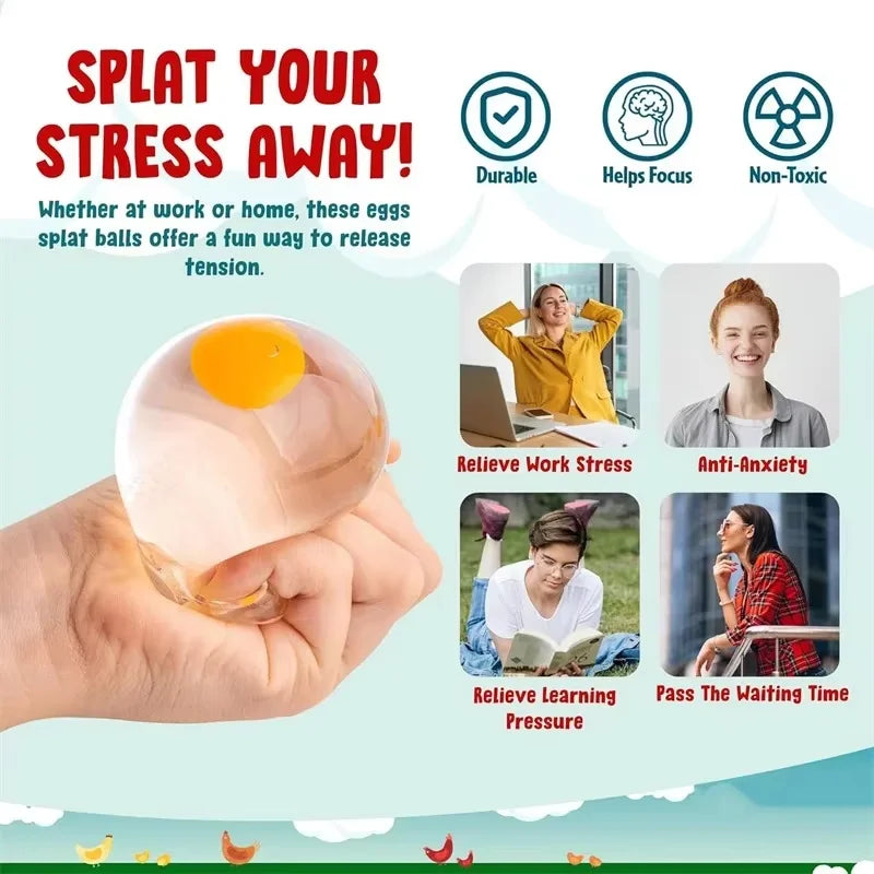 Egg Squishy Ball – Clear Squeeze Sensory Stress Relief Toy