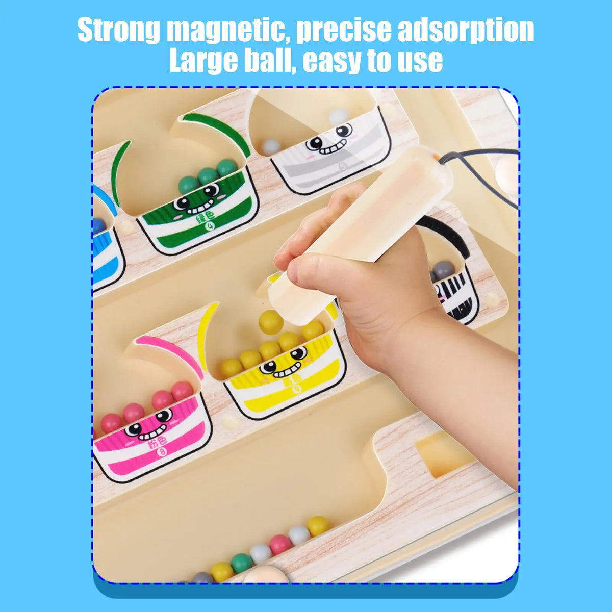 Magnetic Color and Number Maze – Wooden Sorting Puzzle Toy