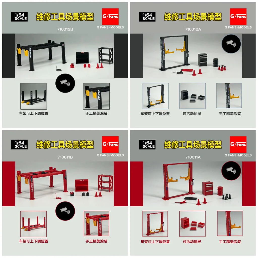 1:64 Diecast Car Model – Maintenance Scene Set
