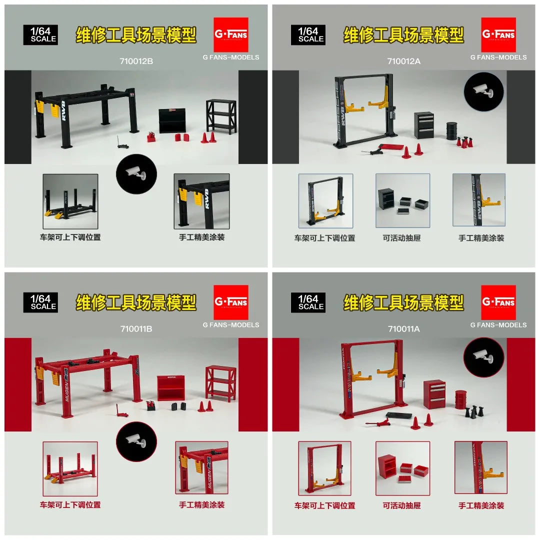 1:64 Diecast Car Model – Maintenance Scene Set