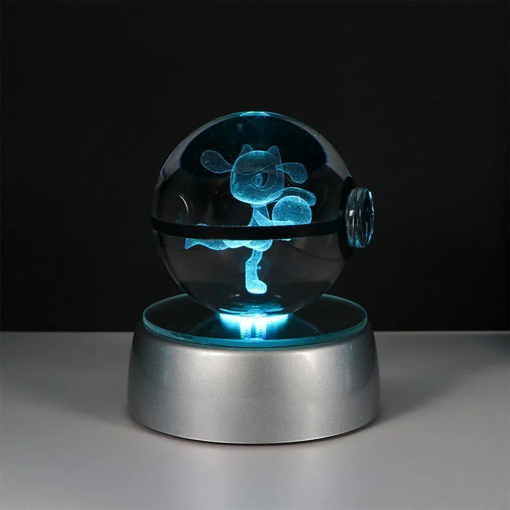 3D Crystal Ball Night Light – LED Decorative Display Lamp