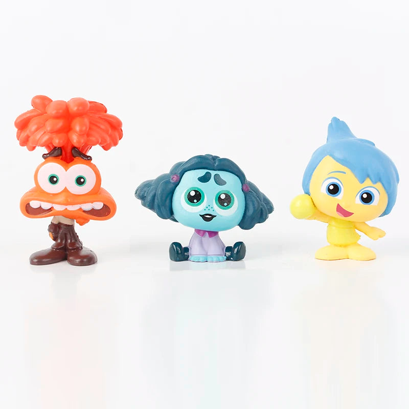 9pcs/Set Mini Inside Out 2 Action Figure Toy Cartoon Movie Joy Anxiety Anger Sadness Disgust Fear Model Doll Fans Gift