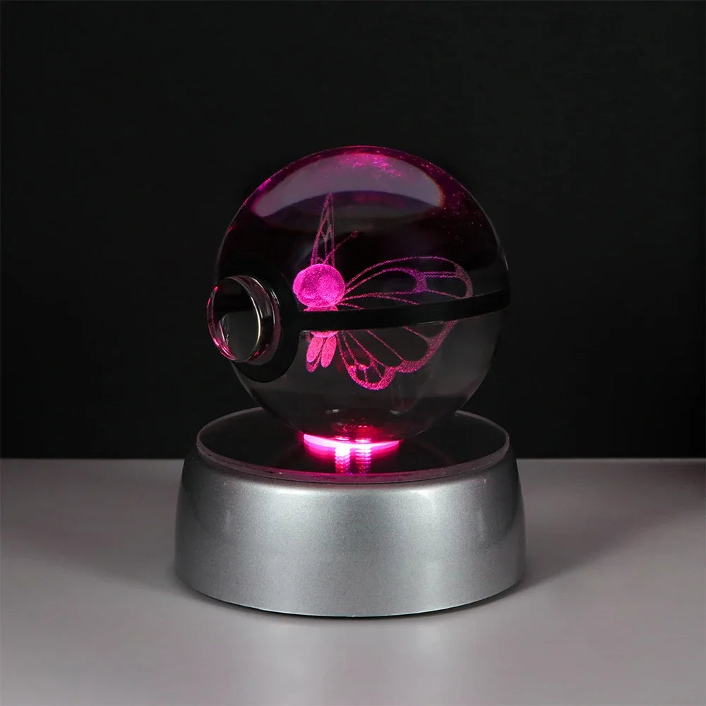 3D Crystal Ball Night Light – LED Decorative Display Lamp