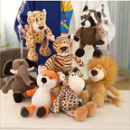 25CM Kawaii Jungle Animal Plush Toys Forest Animal Plush Dog Zebra Elephant Lion Fox Giraffe Children's Toys Doll Birthday Gift