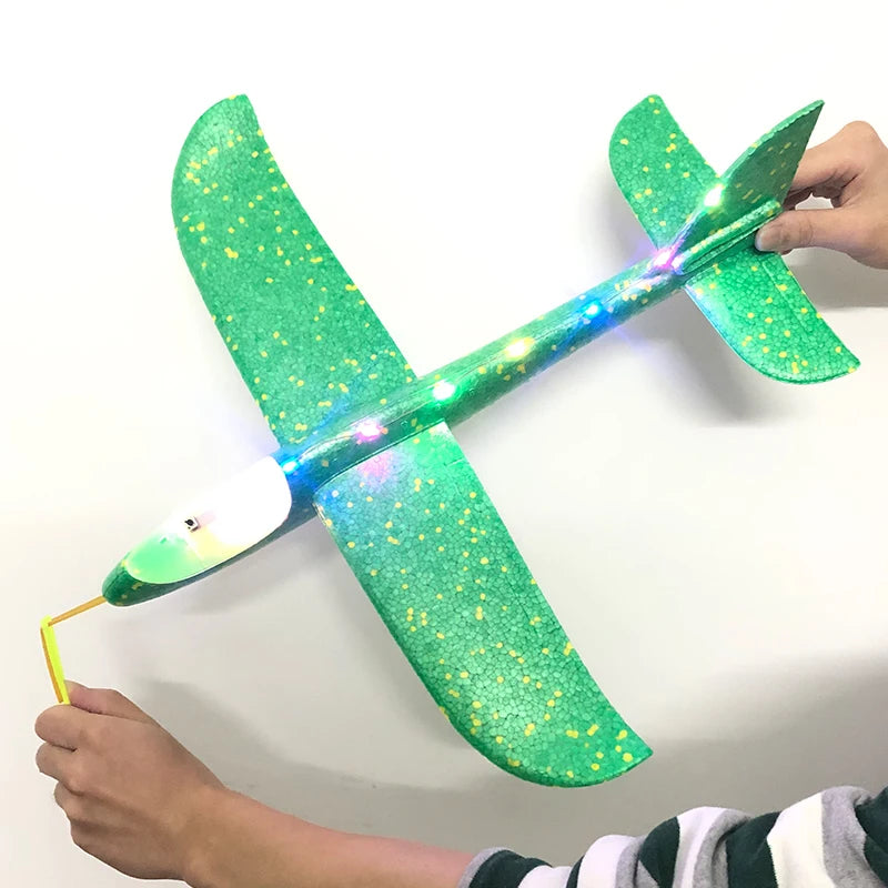 50/33CM Big Foam Plane Glider Hand Throw Airplane LED Inertial EPP Bubble Planes Outdoor Launch Kids Toys for Children Boys Gift