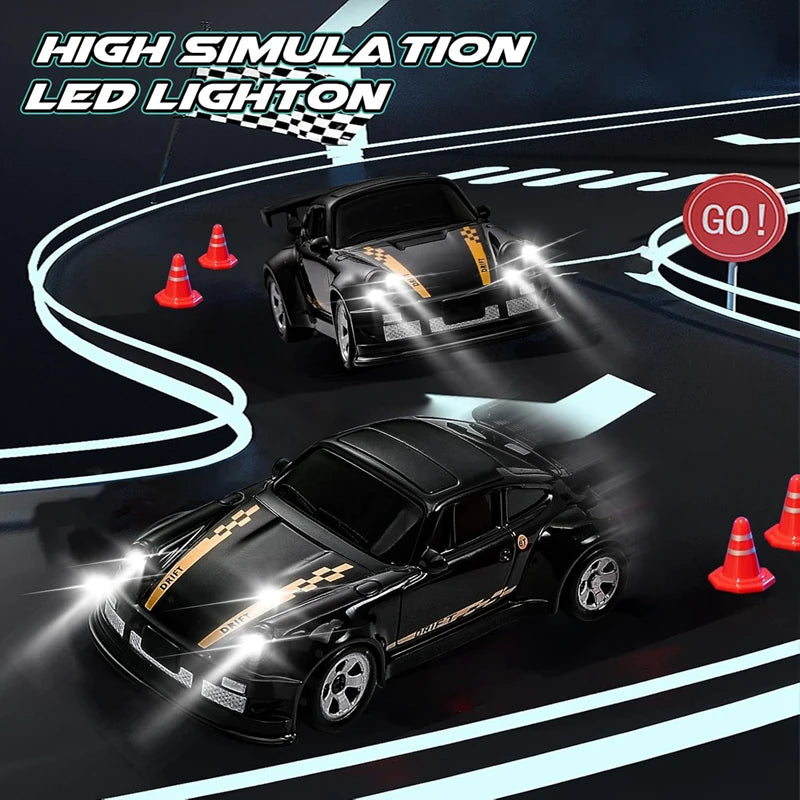Remote Control Car 1:64 Mini Drift Racing Car with LED Lights