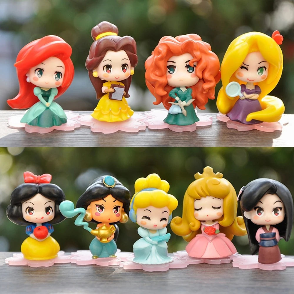 Princess Figurine Set 9 Pcs 6cm PVC Cake Ornaments