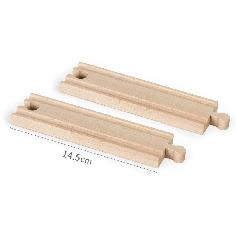 Wooden Train Track Toys Railway Rails Accessories Fit Thomas Train Road Connector Wood Railway Bridge Children Birthday Gifts