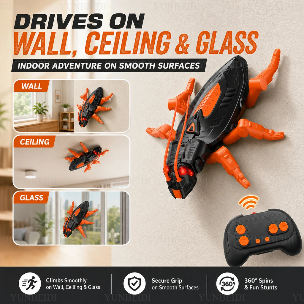 RC Wall-climbing Gecko Lizard Cockroach Red-eye Lights Electric Remote Control 2.4GHz Animal Car Children's Halloween Toy Gifts