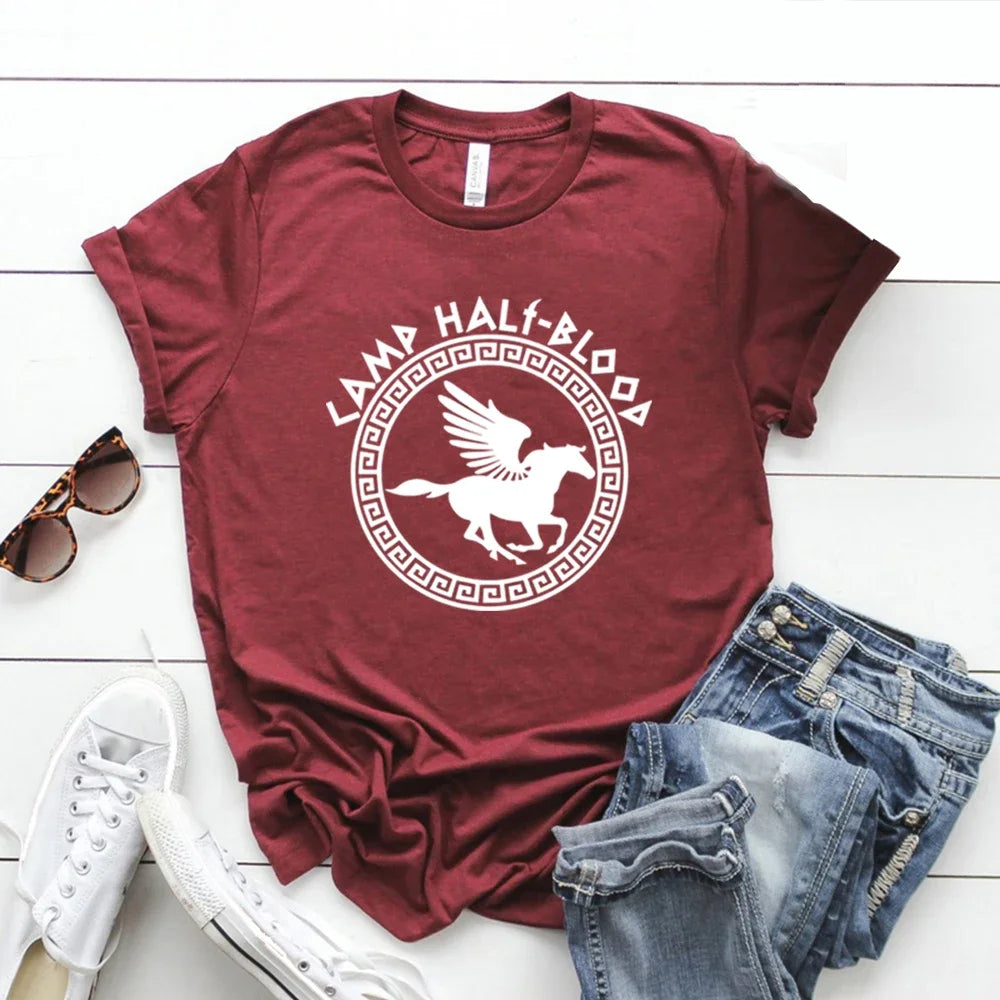 Camp Half Blood T Shirts Fall Training Camp Game Tshirt Halloween Magical Gift Percy Jackson Shirt Unisex T-shirts Harajuku Tees