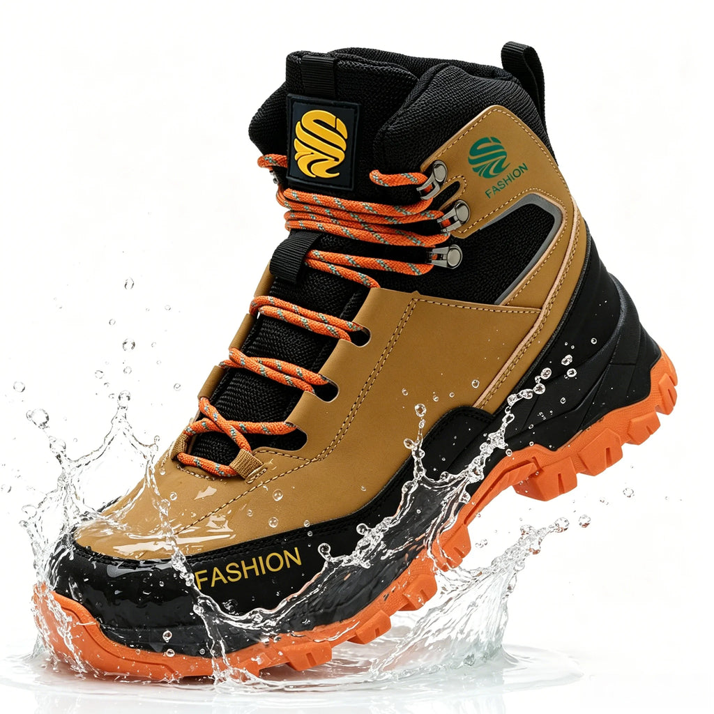 Halloween Men's Steel Toe Work Boots Water-Resistant Anti-Impact Puncture-Proof Tactical Hiking Boots for Industrial Outdoor Use