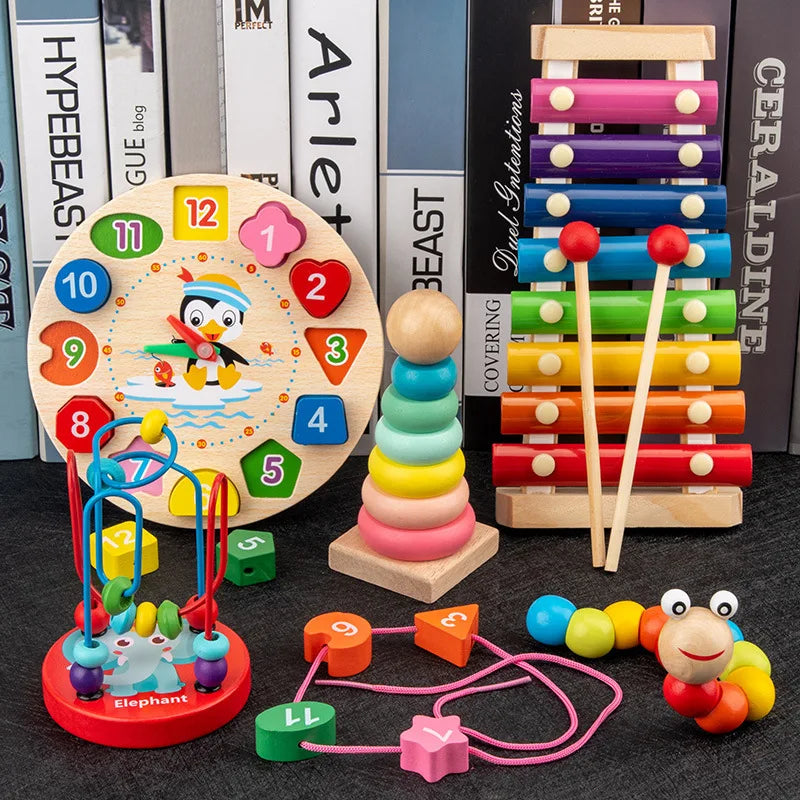 Wooden Montessori Puzzle – 3D Early Learning Toy for Kids