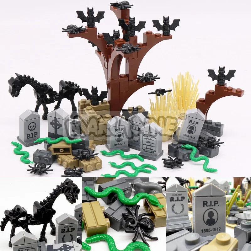 Halloween Building Blocks Set 99-265pcs Graveyard Construction Bricks