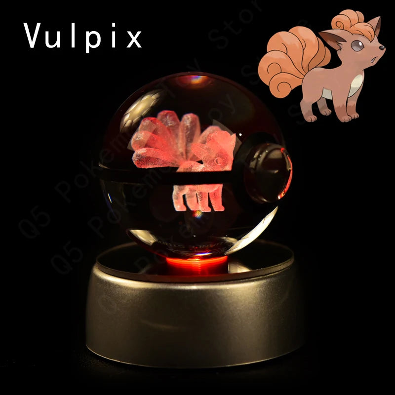 3D Crystal Ball Night Light Glass LED Collectible Lamp