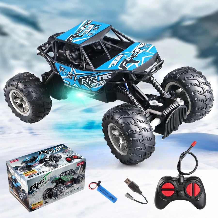 Remote Control Off-Road Car with Lights 4-Way RC Climbing Toy