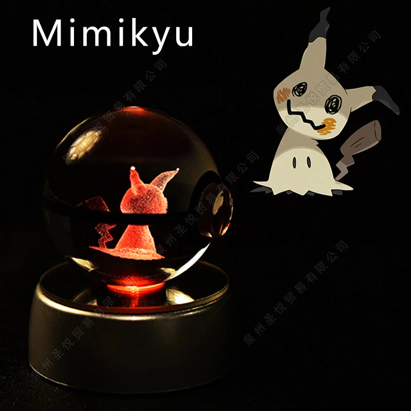 3D Crystal Ball Night Light – LED Glass Decorative Lamp