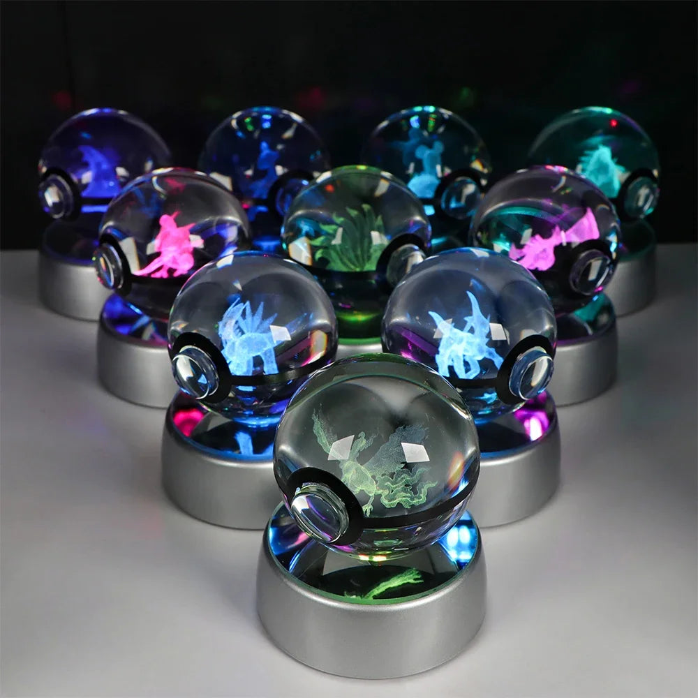 3D Crystal Ball Night Light – LED Decorative Display Lamp