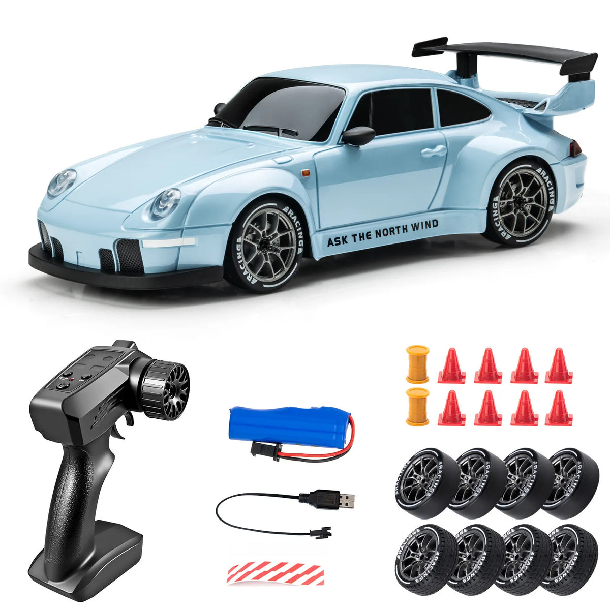 RC Drift Car 1:24 4WD Remote Control Racing Car with LED Lights
