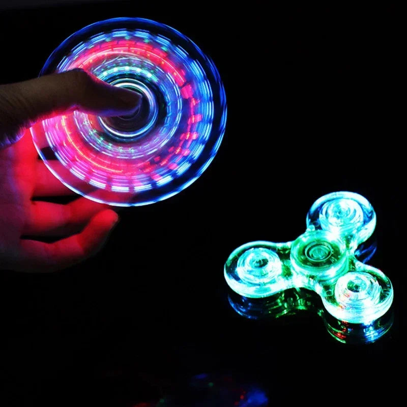 Fidget Spinner Stress Relief Toys Luminous LED light Fidget Spinner Hand Top Spinners Glow in Dark Light EDC Figet Spiner Finger